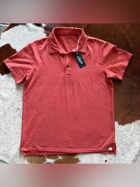 🆕 Grayers Terra Cotta Red Stripe Polo Men’s Medium Slim Fit NWT